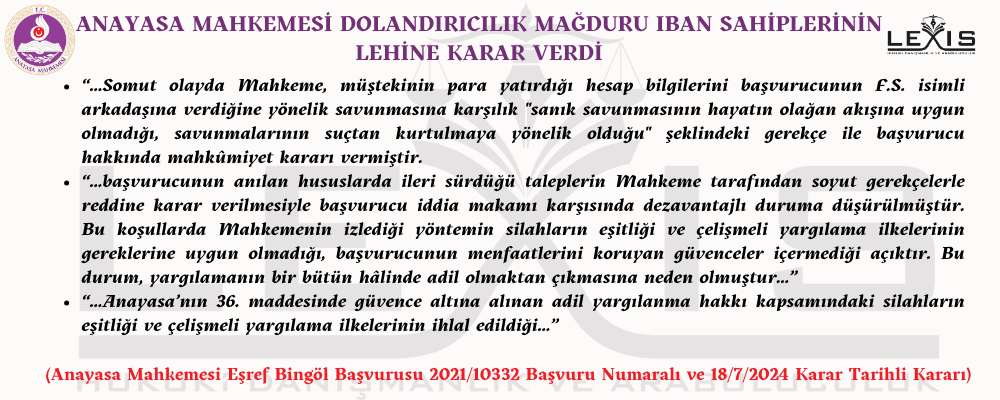 AYM Dolandırıcılık Mağduru IBAN Sahipleri Lehine Karar Verdi - aym-dolandiricilik-magduru-iban-sahipleri-lehine-karar-verdi
