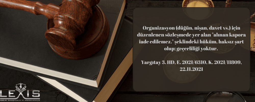 Haksız Kapora Hükmü: Organizasyon Sözleşmelerinde Adalet Arayışı