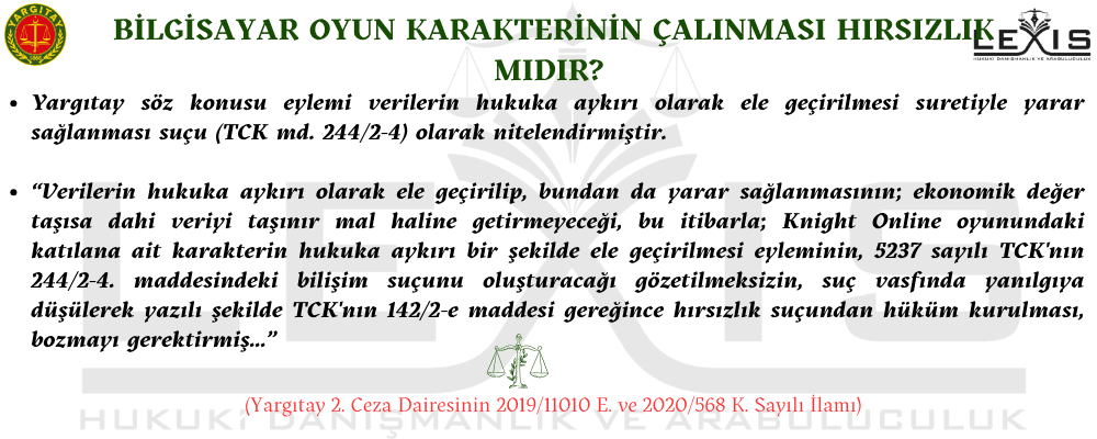 Bilgisayar Oyun Karakterinin Çalınması Hırsızlık Mıdır?